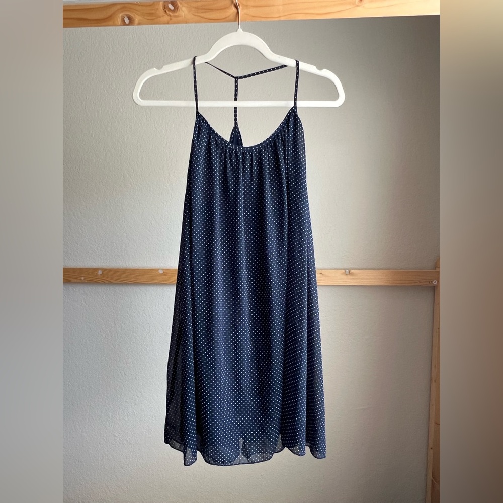 Abercrombie & Fitch Navy Polka Dot Mini Dress Size Small